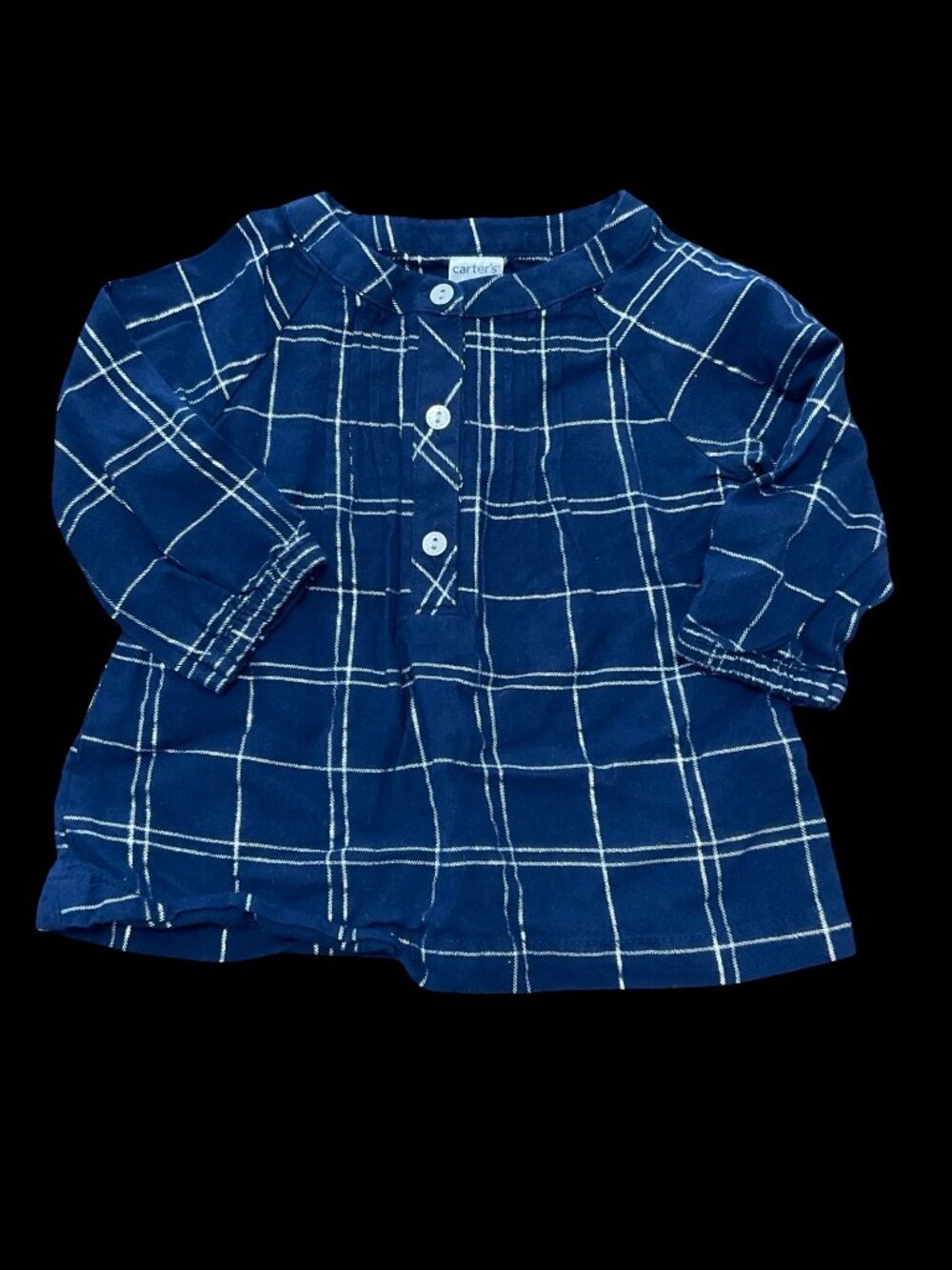 Navy/Silver Checkered Blouse